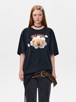 Illustrated Bear Short-Sleeve Cotton T-Shirt