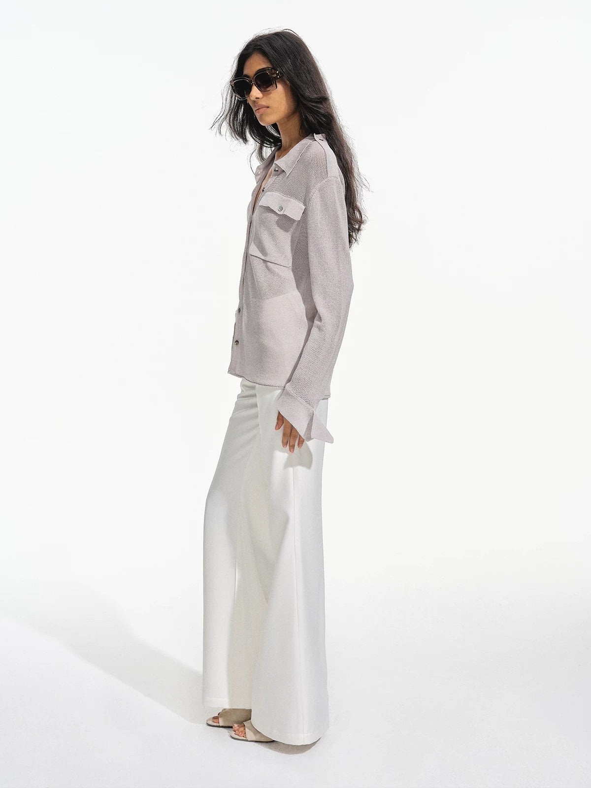 Pleated Flare Tailored Trousers