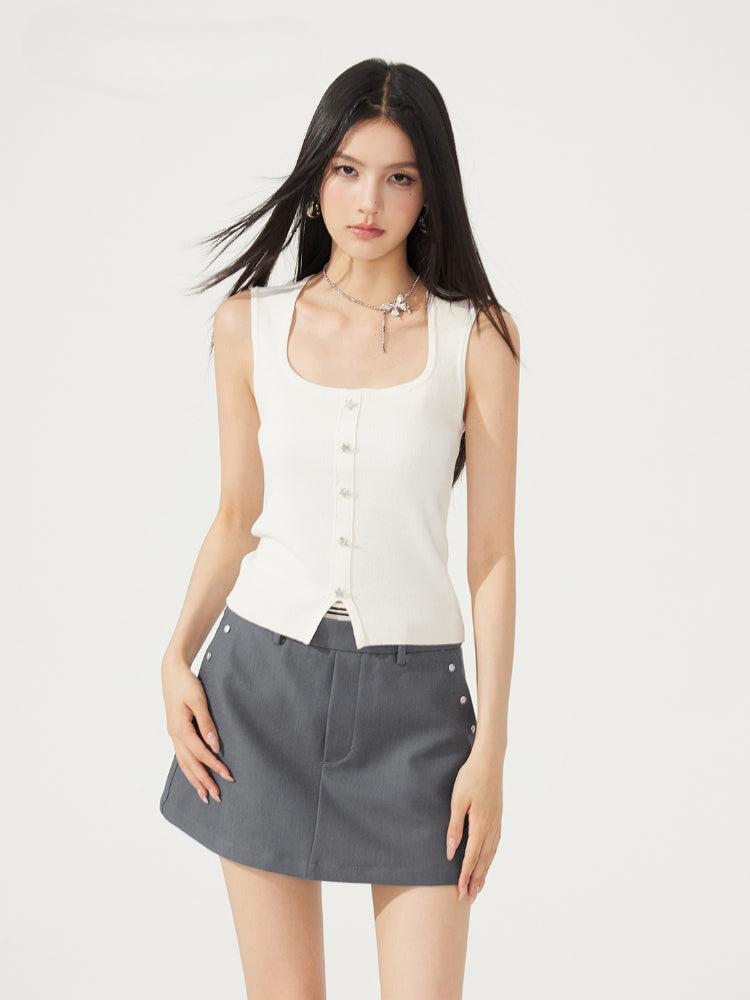 Large U-Neck Star Knitted Vest