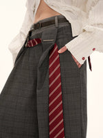 Double Waist Straight Leg Trousers