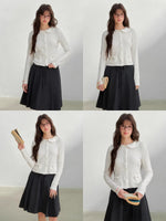 Floral Collar Cardigan & Shorts Set