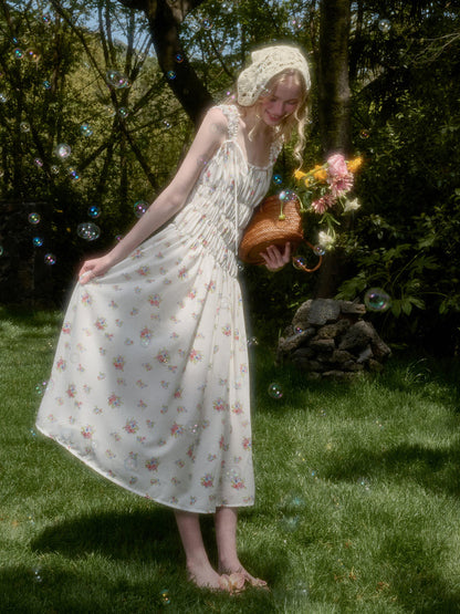 French Relaxed Old Money Floral Long Dress
