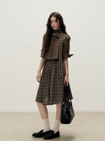Plaid Cowl Dress