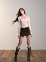 Halter Long-Sleeve Modal Top