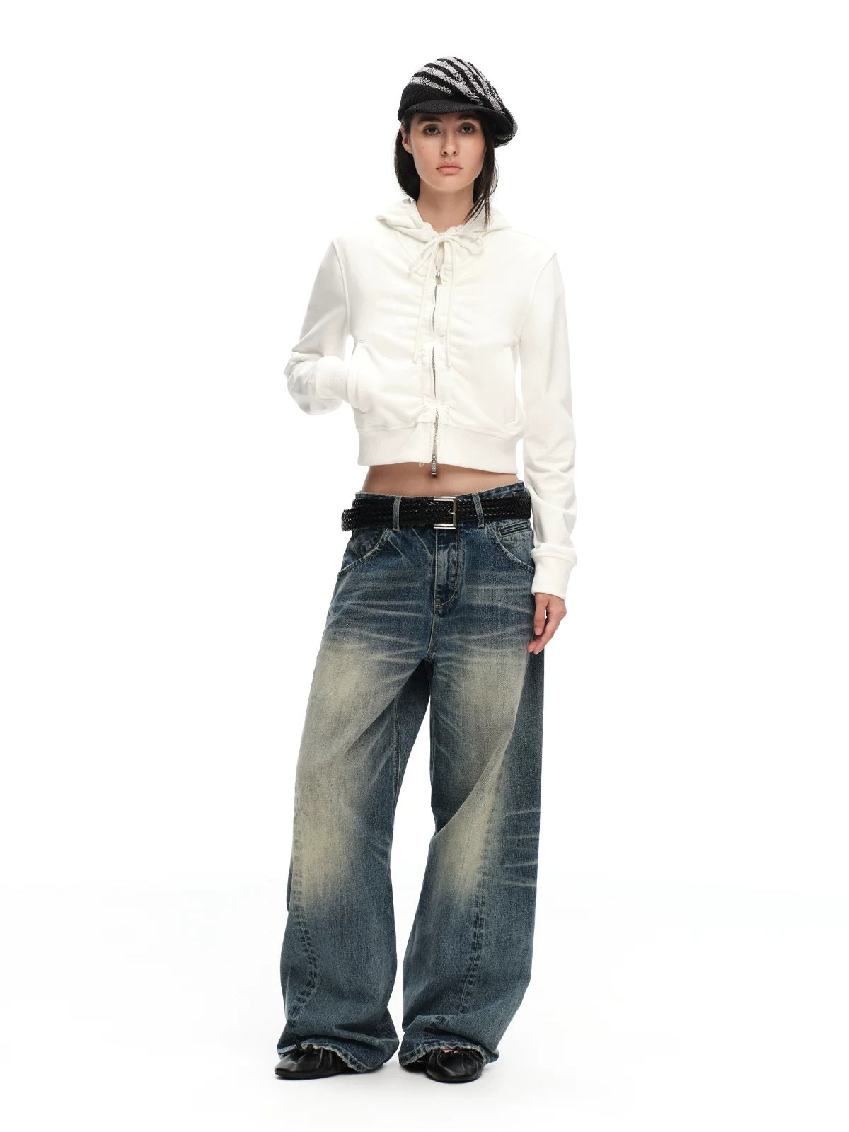 Ruched Hoodie Jacket