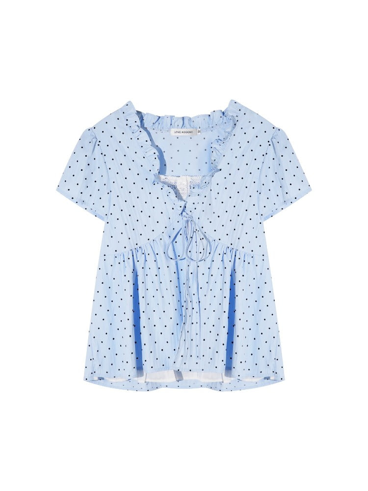 Polka Dot Ruffle Blouse