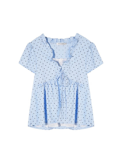 Polka Dot Ruffle Blouse