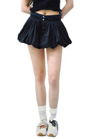 Navy Petal High-Waist Skirt