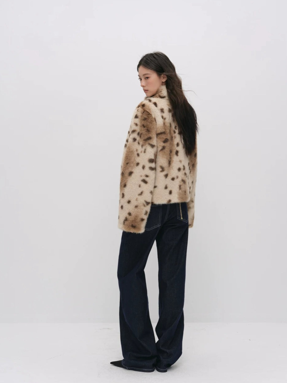 Leopard Print Faux Fur Jacket