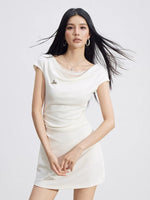 Lace Draped Waist Dress