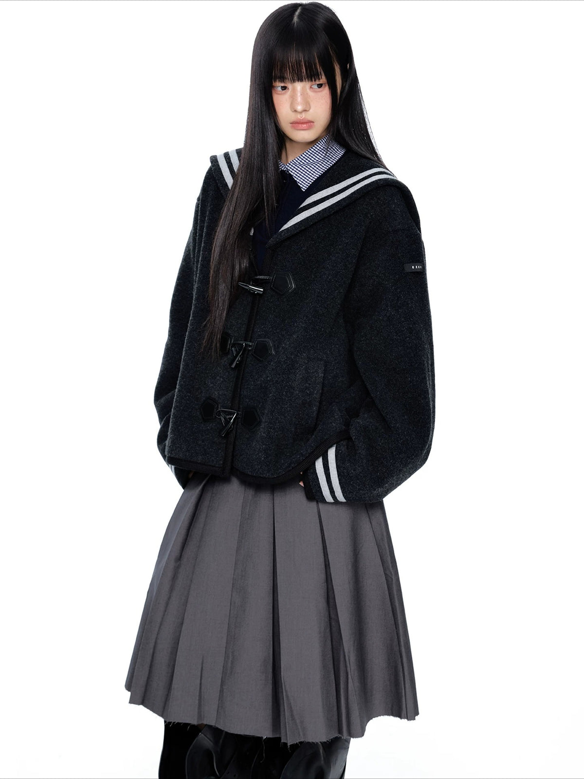 Navy Collar Toggle Jacket