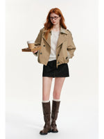 Layered Stripe Panel Trench Jacket