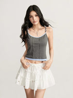 Ruffled Lace Mini Skirt
