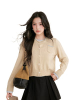 Apricot Contrast Layered Cardigan
