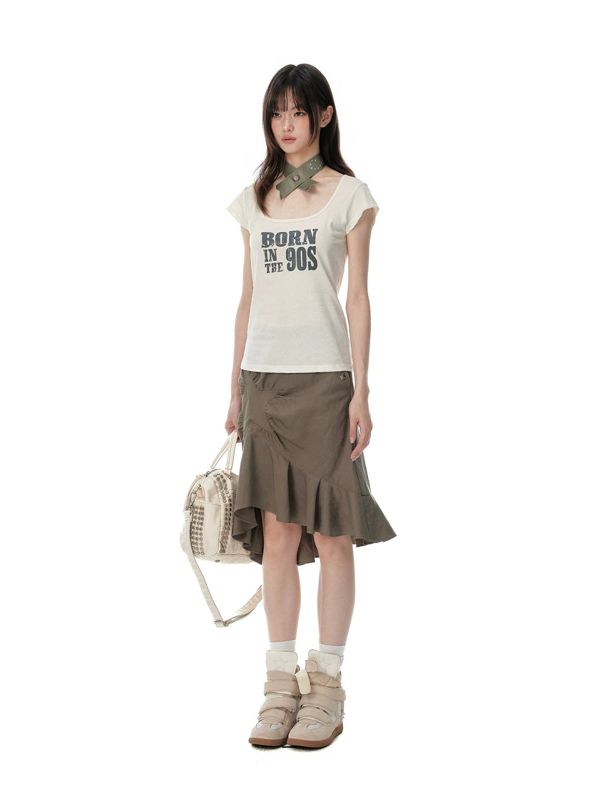 Korean Mint Graphic Slim T Shirt