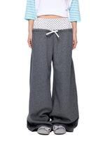 Polka Dot Contrast Waist Sweatpants