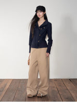 Retro Zipper Half-collar Jacket