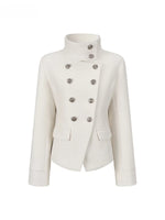 Ivory Stand Collar Military Jacket