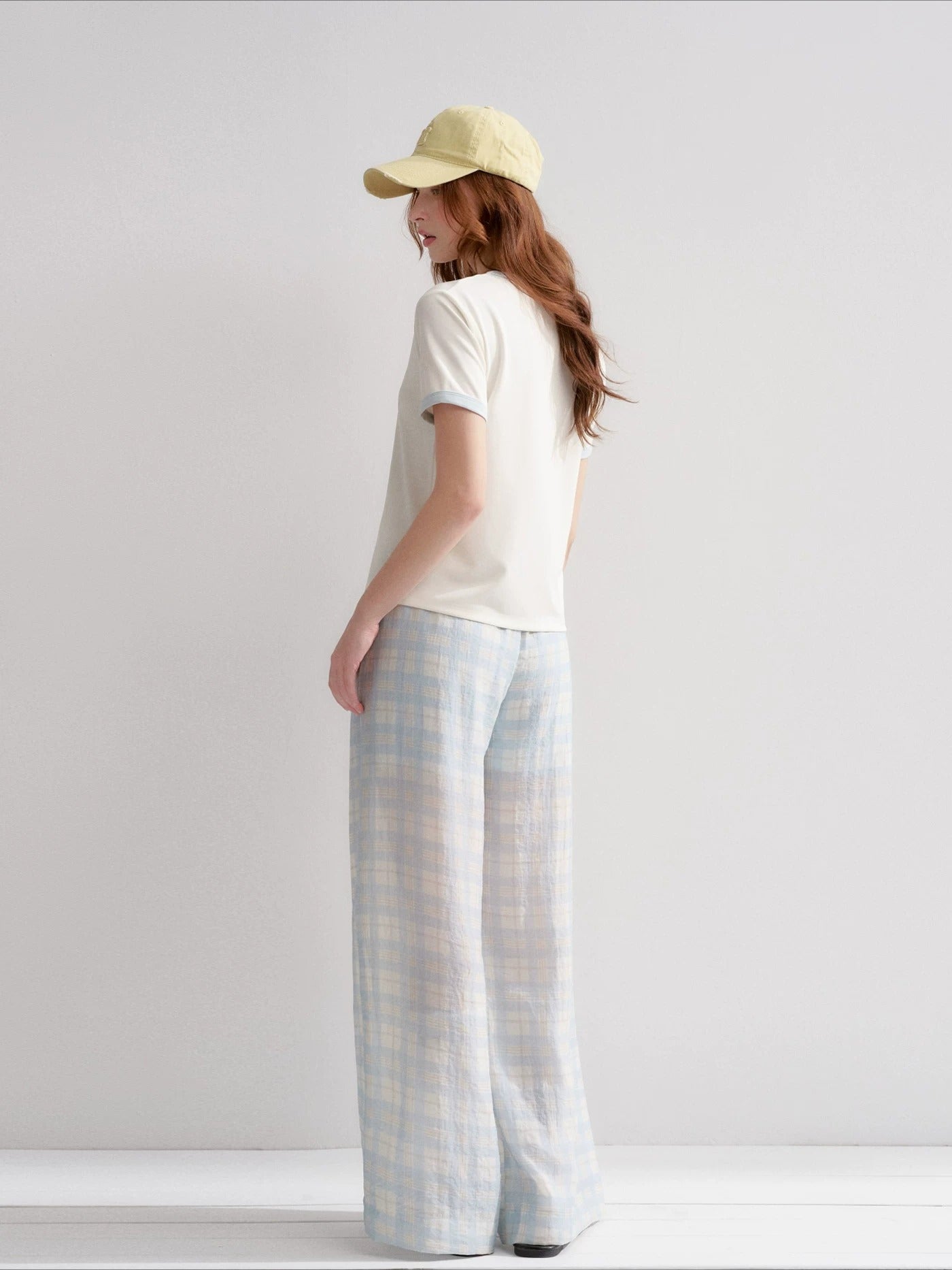 White And Blue Fruit Print Tee