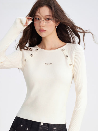 Black &amp; Beige Faux Layered Knit