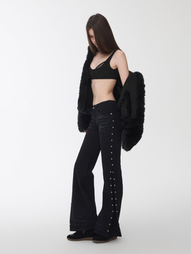 Suede Mesh Lace-Up Bralette