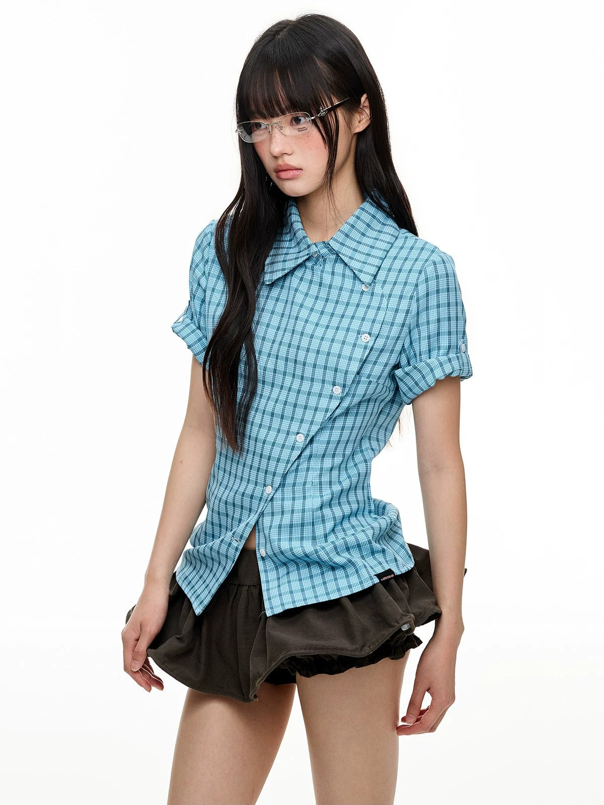 Plaid Slim Short Sleeve Shirt