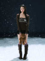 Brown Fair Isle Cardigan Set