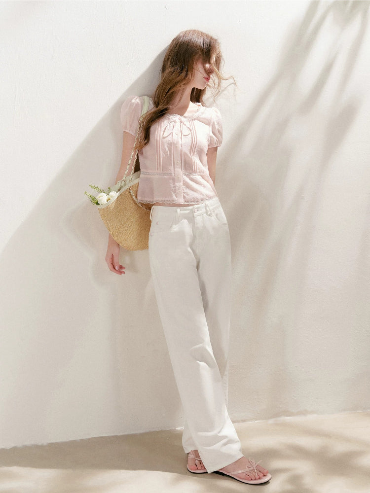 Soft Denim Straight Jeans