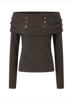 Off-Shoulder Knit Sweater