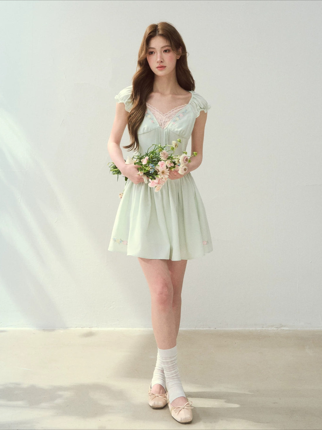 Green &amp; Brown "Seaside Reading" Dress