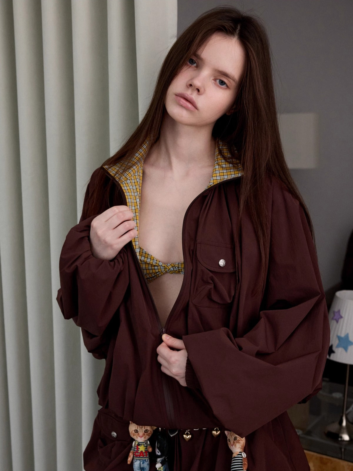 Patchwork Utility Hooded Jacket &amp; Skirt Set