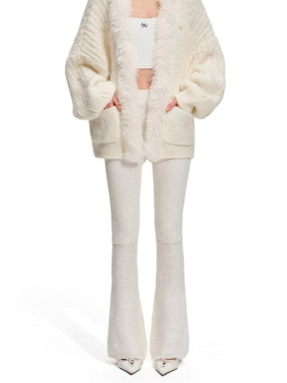 Polar Ribbed Wool Knit Pants