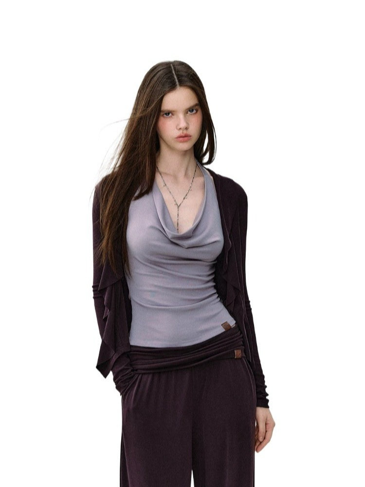 Ruffle Cardigan Set