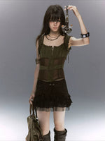 Studded Tiered Skirt