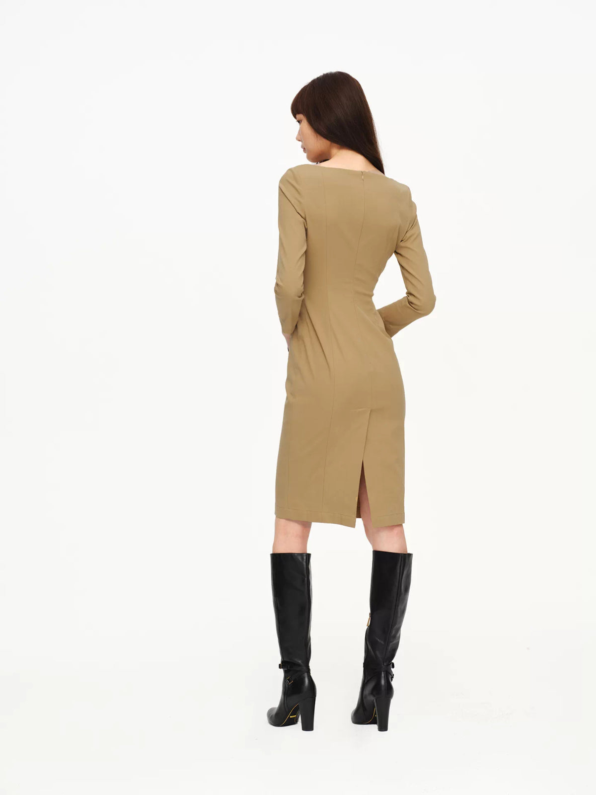 Square Neck Button Detail Dress