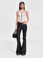 Triumph Waxed Denim Flare Jeans