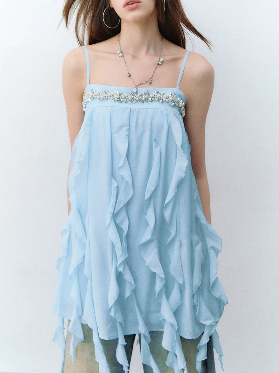 Beaded Acetate Slip Dress