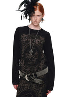 Burnout Knit Crewneck Sweater