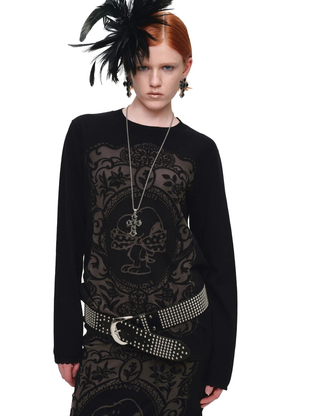 Burnout Knit Crewneck Sweater