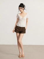 Ruched V-Neck Top