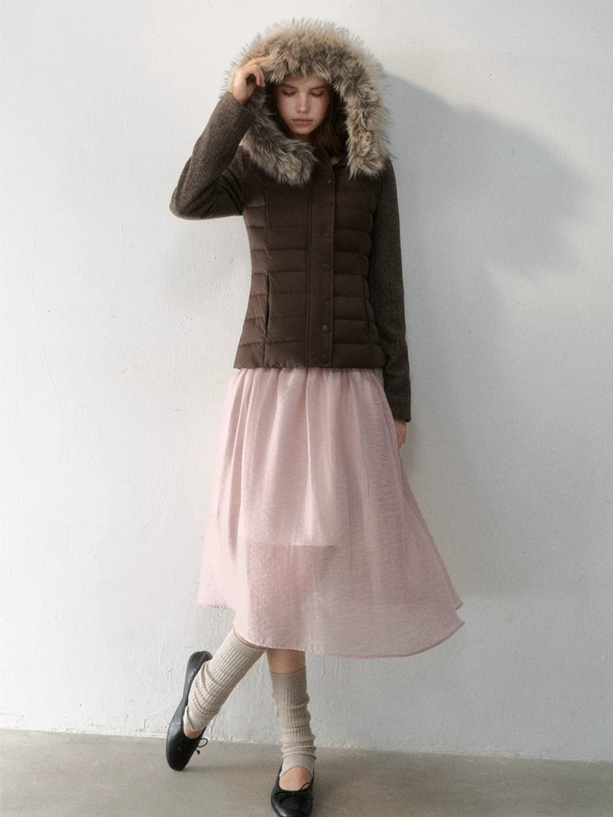 Vintage Layered Pleated Midi Skirt