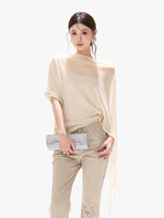 Silver Veil Asymmetrical Top