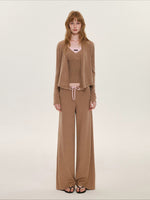 Contrast Wool Blend Three-Piece Set