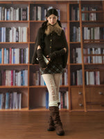 Retro Fur Collar Cape Cardigan
