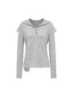 Star Button Layered Henley Top