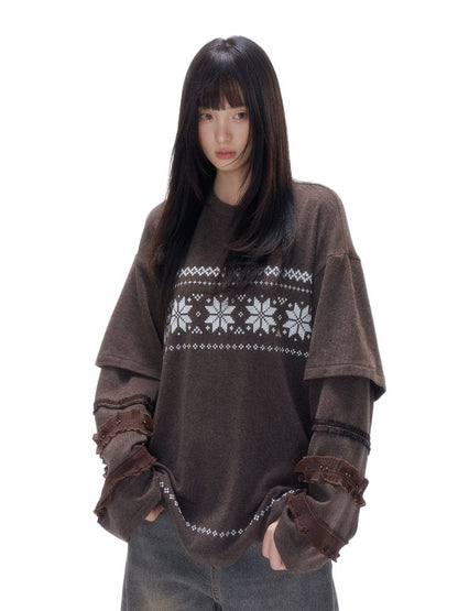 Fair Isle Layered T-Shirt