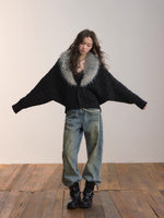 Heavyweight Detachable Fur Collar Cardigan