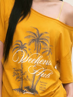 Printed Off-Shoulder Tee