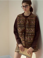 Reversible Fair Isle Faux Fur Vest