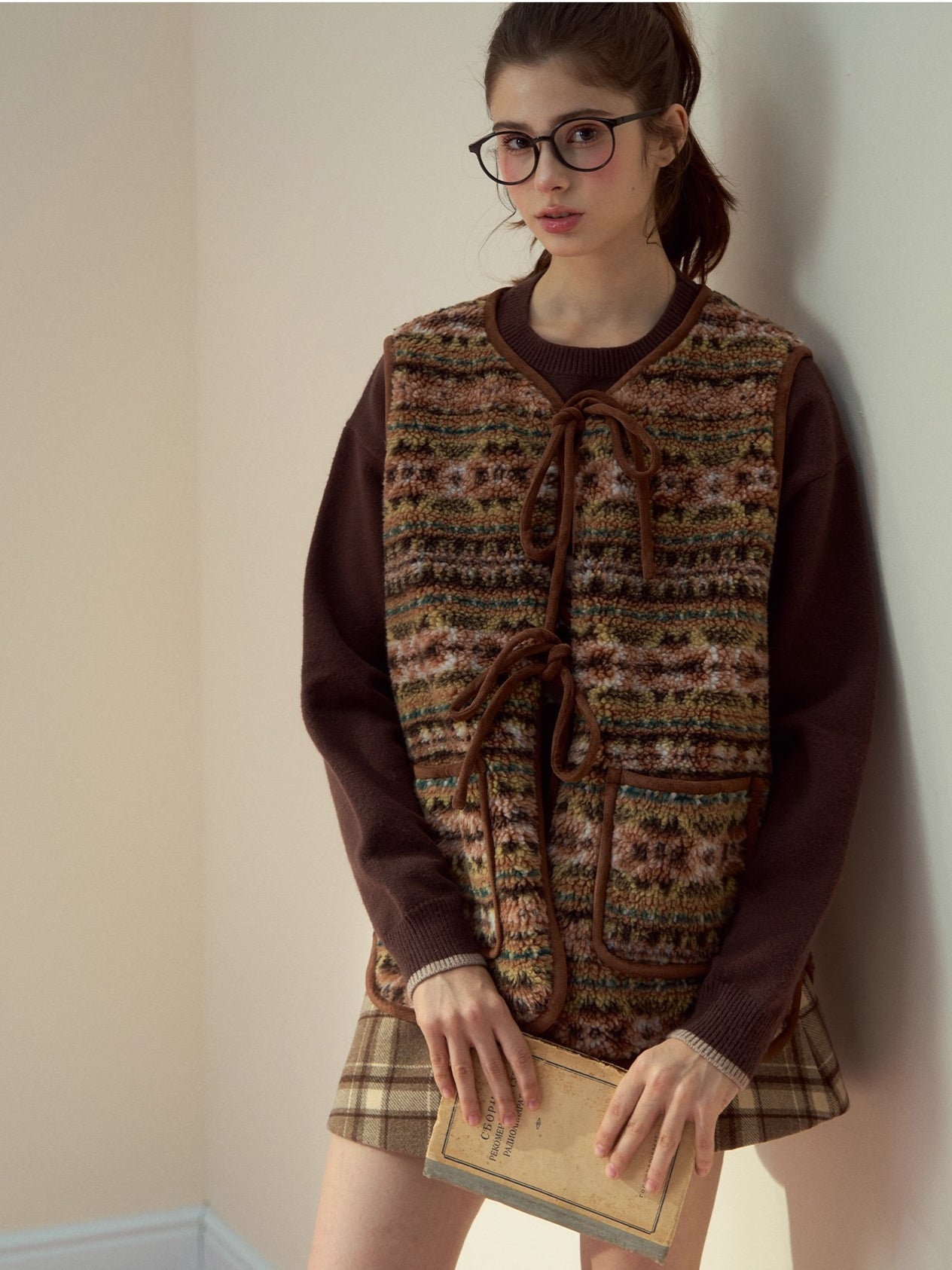 Reversible Fair Isle Faux Fur Vest